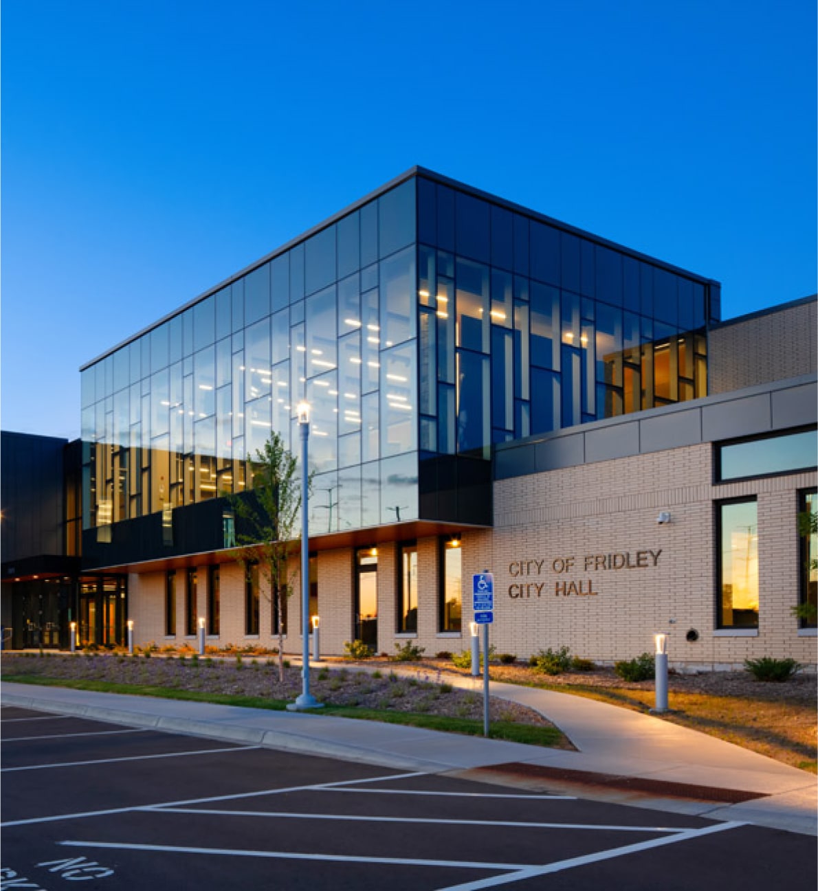 Exterior view of a government center built by McGough