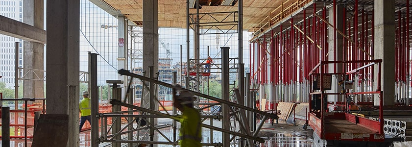 Image of the atrium of a building under construction by McGough